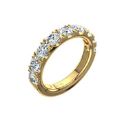 Demi-alliance 9 diamants naturels ronds 1.80 carat or jaune Gabriela